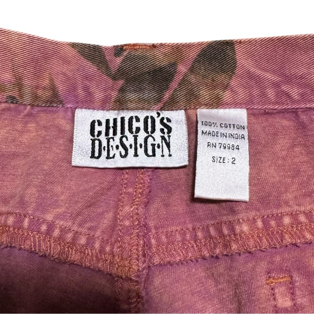 Vintage Chico's Designs Palm Leaf Print Multicolor Pants Women's 32x29 - Picture 4 of 4